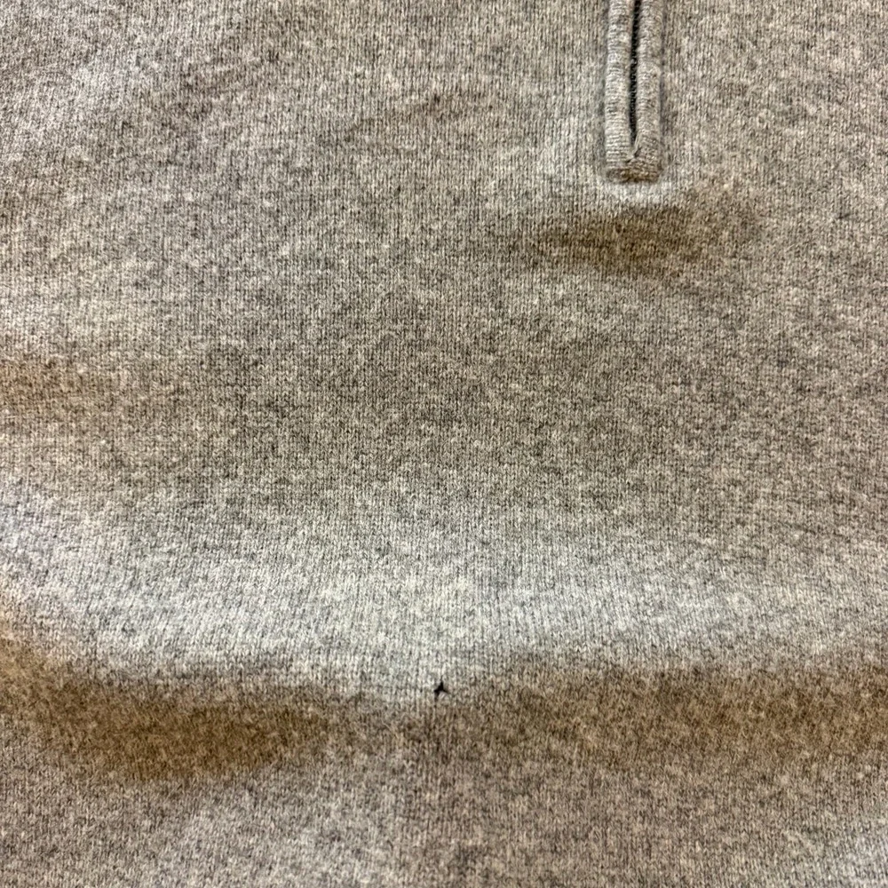 J Crew Lambswool Sweater Mens XL Gray 1/4 Zip Mock Neck Pullover